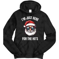 I’M Just Here For The Ho’S Funny Adult Christmas Santa Claus Tie Dye Hoodie