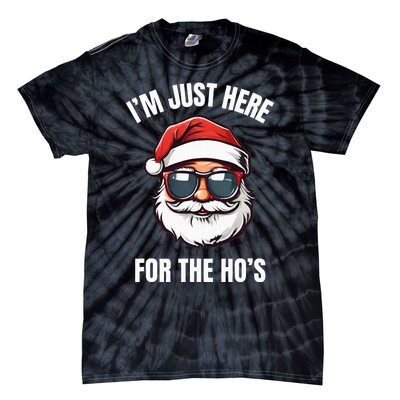 I’M Just Here For The Ho’S Funny Adult Christmas Santa Claus Tie-Dye T-Shirt