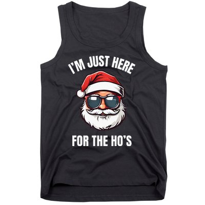 I’M Just Here For The Ho’S Funny Adult Christmas Santa Claus Tank Top