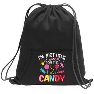 I'm Just Here For The Candy Halloween Cute Lollipop Sweets Sweatshirt Cinch Pack Bag