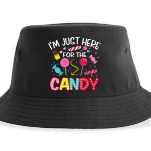 I'm Just Here For The Candy Halloween Cute Lollipop Sweets Sustainable Bucket Hat