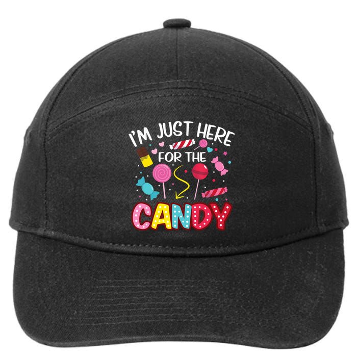 I'm Just Here For The Candy Halloween Cute Lollipop Sweets 7-Panel Snapback Hat