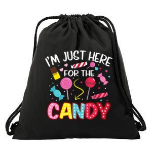 I'm Just Here For The Candy Halloween Cute Lollipop Sweets Drawstring Bag