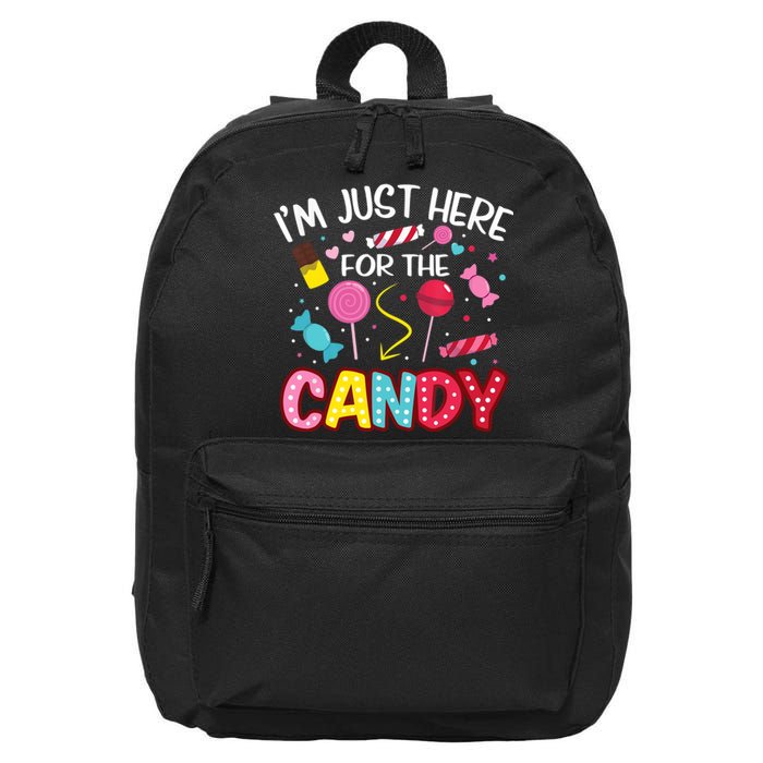 I'm Just Here For The Candy Halloween Cute Lollipop Sweets 16 in Basic Backpack