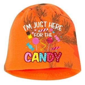 I'm Just Here For The Candy Halloween Cute Lollipop Sweets Kati - Camo Knit Beanie