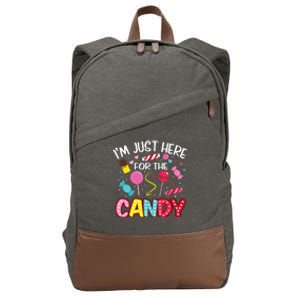 I'm Just Here For The Candy Halloween Cute Lollipop Sweets Cotton Canvas Backpack