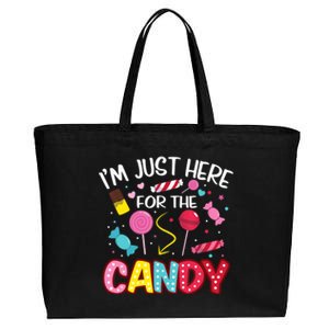 I'm Just Here For The Candy Halloween Cute Lollipop Sweets Cotton Canvas Jumbo Tote