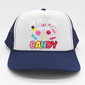 I'm Just Here For The Candy Halloween Cute Lollipop Sweets Trucker Hat