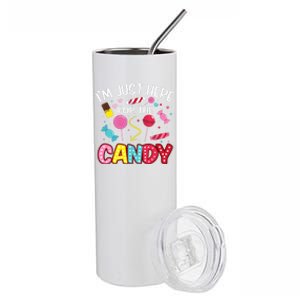 I'm Just Here For The Candy Halloween Cute Lollipop Sweets Stainless Steel Tumbler