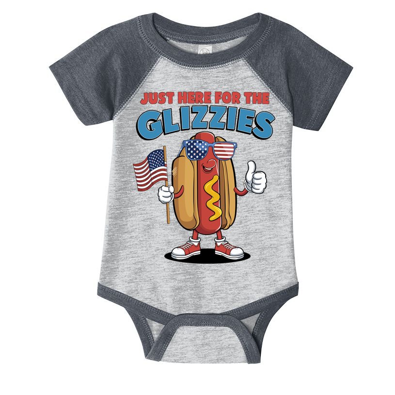 Im Just Here For The Glizzies Funny Fourth Of July Wiener Infant Baby Jersey Bodysuit