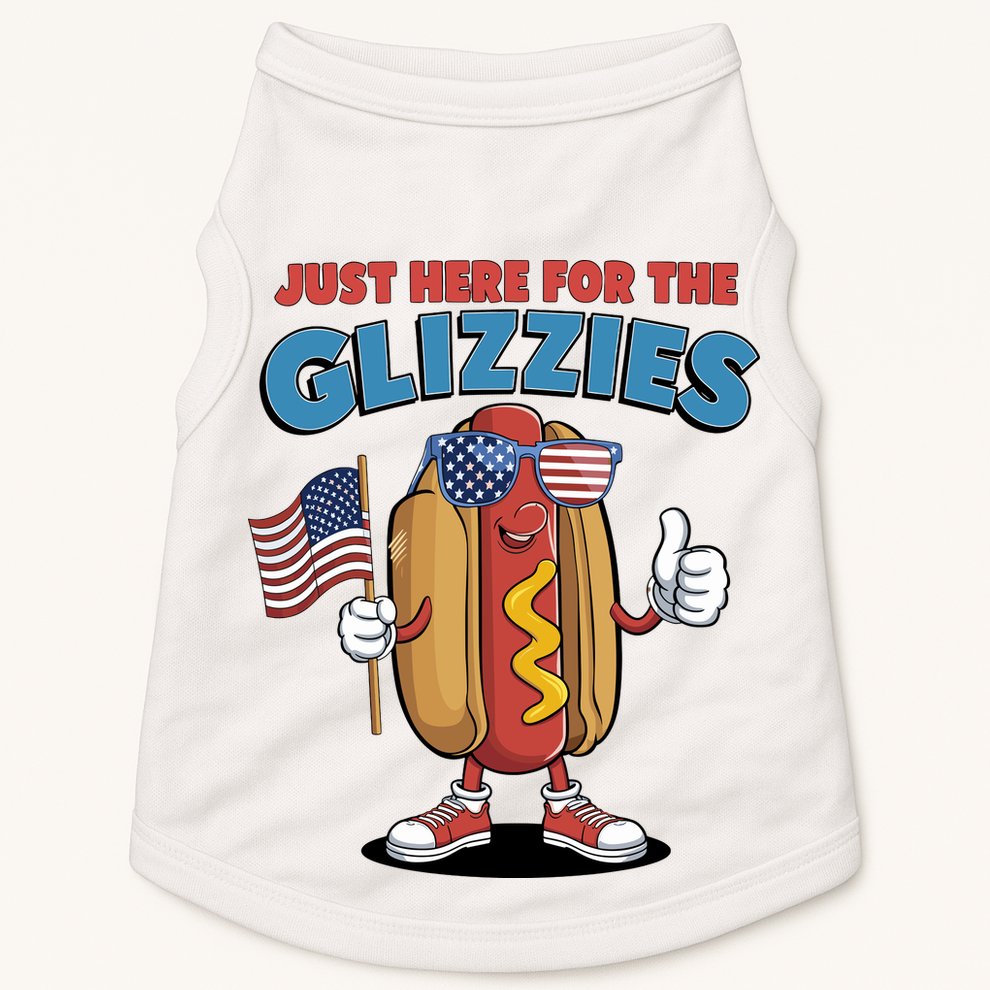 Im Just Here For The Glizzies Funny Fourth Of July Wiener Doggie Tank