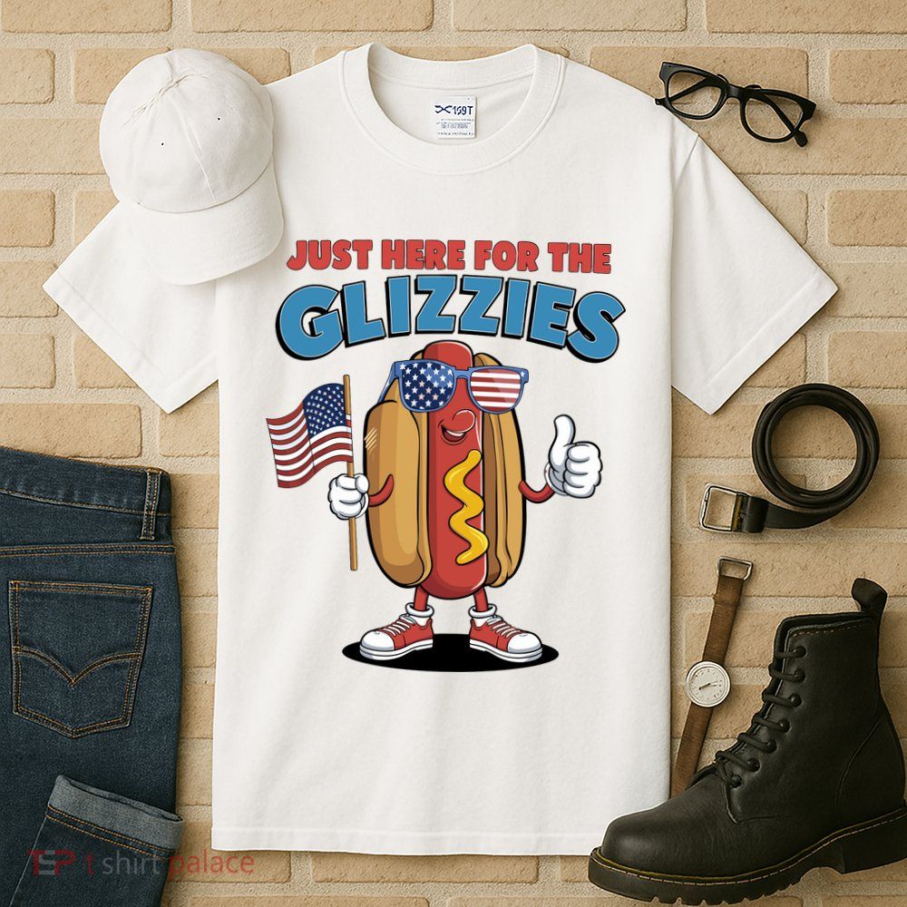 Im Just Here For The Glizzies Funny Fourth Of July Wiener Tall T-Shirt