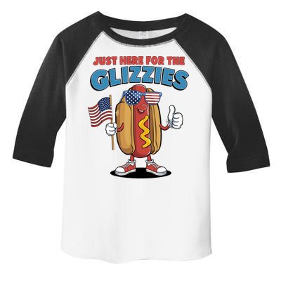 Im Just Here For The Glizzies Funny Fourth Of July Wiener Toddler Fine Jersey T-Shirt