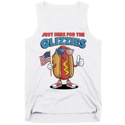 Im Just Here For The Glizzies Funny Fourth Of July Wiener Tank Top