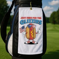 Im Just Here For The Glizzies Funny Fourth Of July Wiener Golf Towel