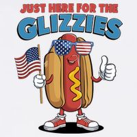 Im Just Here For The Glizzies Funny Fourth Of July Wiener Golf Towel
