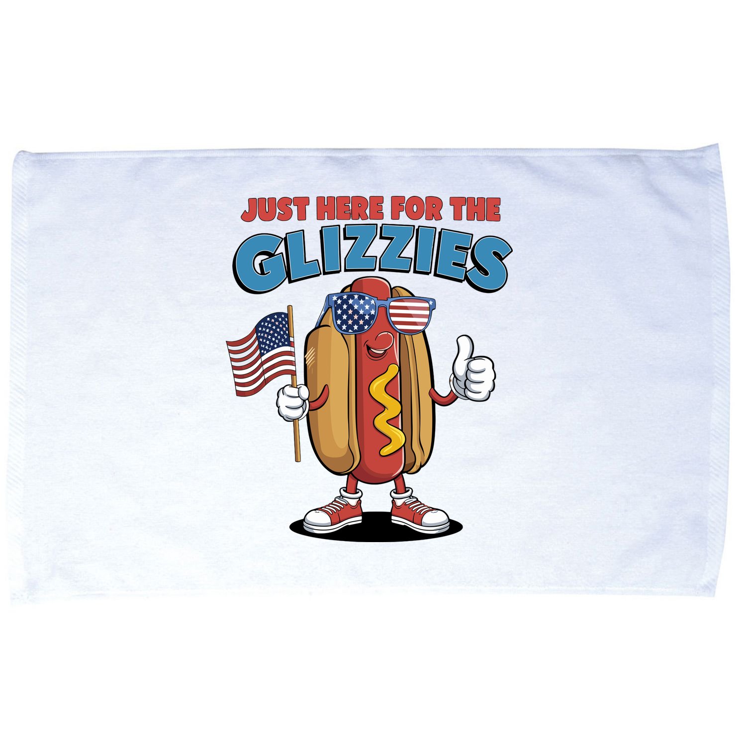 Im Just Here For The Glizzies Funny Fourth Of July Wiener Microfiber Hand Towel