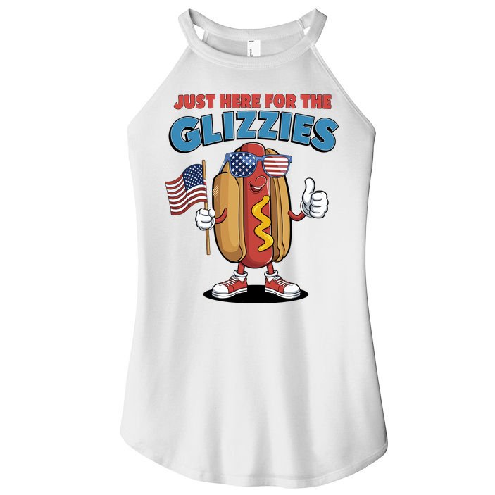 Im Just Here For The Glizzies Funny Fourth Of July Wiener Women's Perfect Tri Rocker Tank