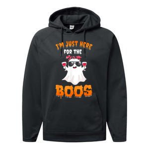 Im Just Here For The Boos Funny Halloween Performance Fleece Hoodie