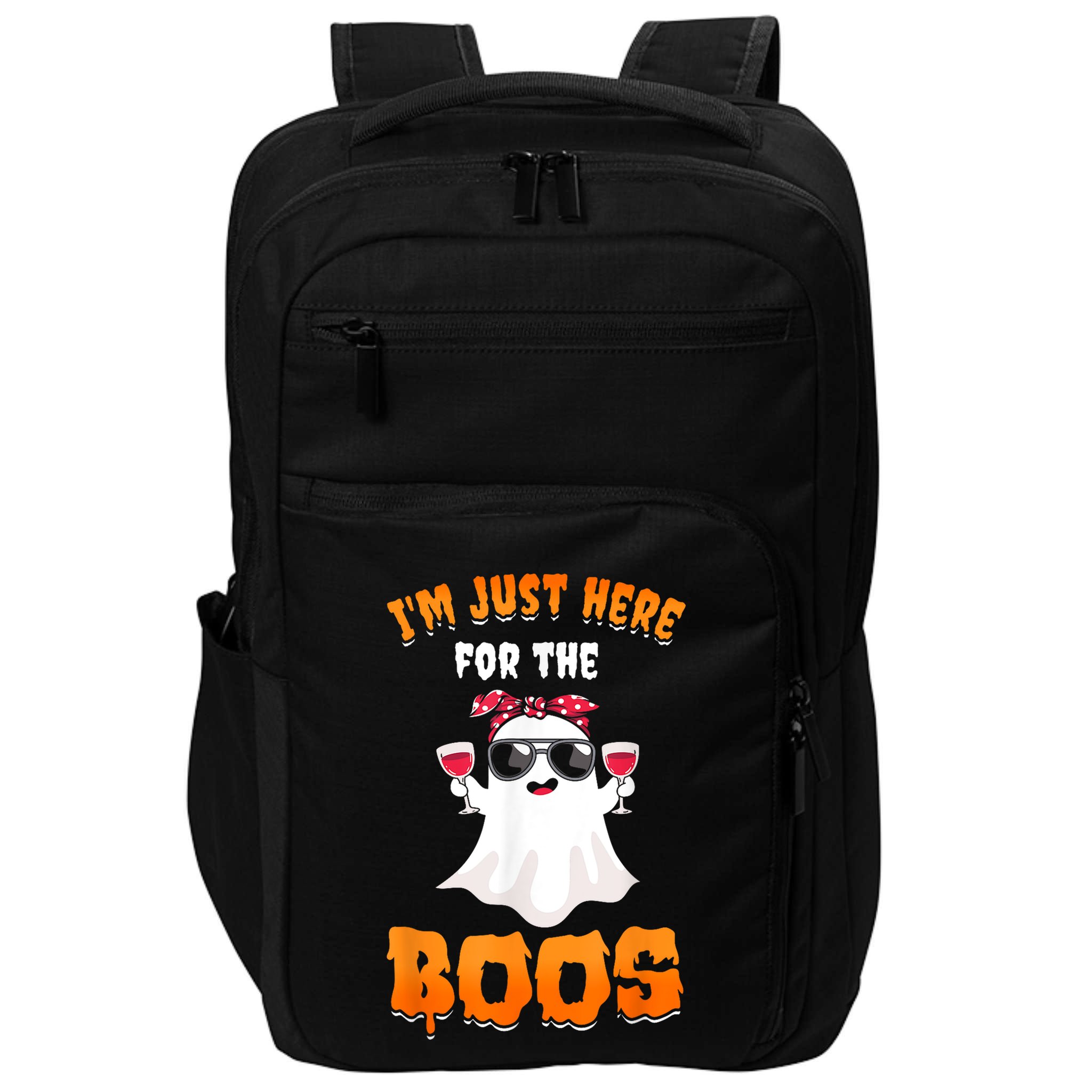Im Just Here For The Boos Funny Halloween Impact Tech Backpack
