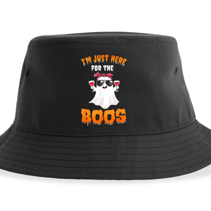 Im Just Here For The Boos Funny Halloween Sustainable Bucket Hat
