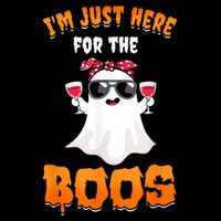 Im Just Here For The Boos Funny Halloween Sustainable Bucket Hat