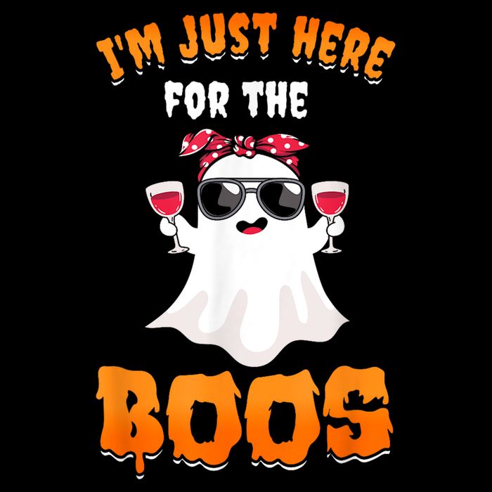 Im Just Here For The Boos Funny Halloween Sustainable Bucket Hat