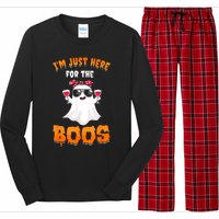 Im Just Here For The Boos Funny Halloween Long Sleeve Pajama Set