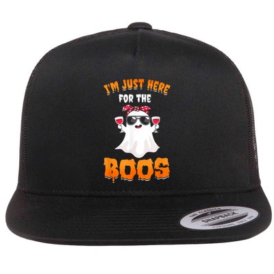 Im Just Here For The Boos Funny Halloween Flatbill Hat