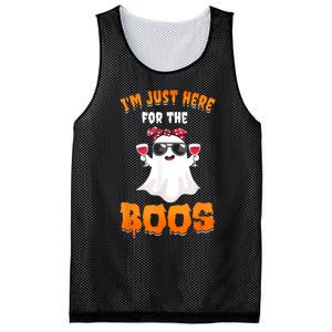 Im Just Here For The Boos Funny Halloween Mesh Reversible Basketball Jersey Tank