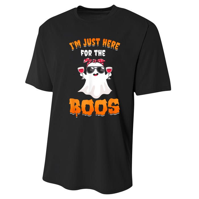 Im Just Here For The Boos Funny Halloween Performance Sprint T-Shirt