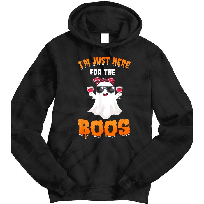 Im Just Here For The Boos Funny Halloween Tie Dye Hoodie