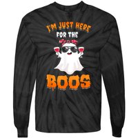 Im Just Here For The Boos Funny Halloween Tie-Dye Long Sleeve Shirt