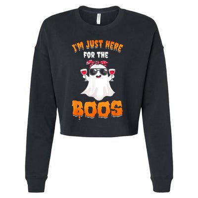 Im Just Here For The Boos Funny Halloween Cropped Pullover Crew