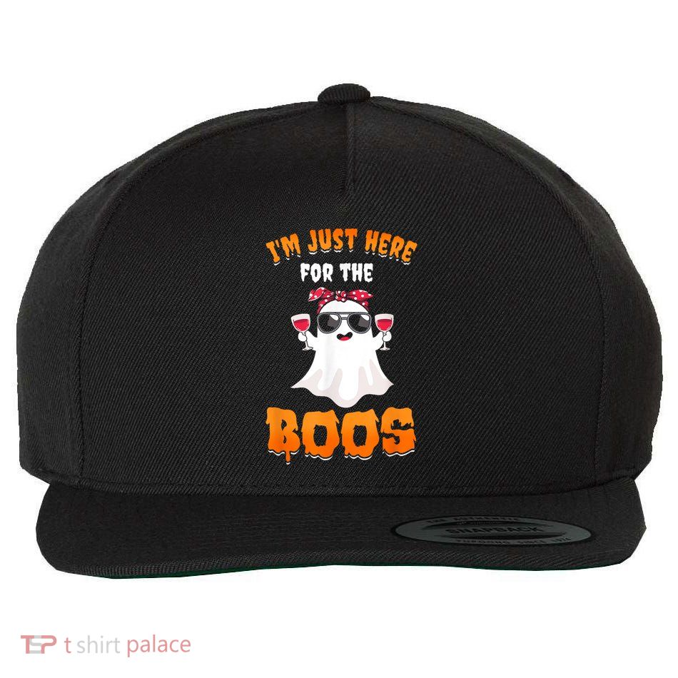 Im Just Here For The Boos Funny Halloween Wool Snapback Cap