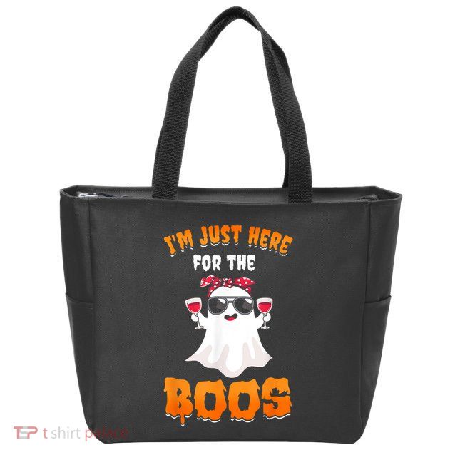 Im Just Here For The Boos Funny Halloween Zip Tote Bag