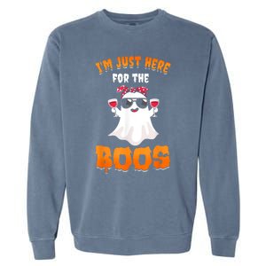 Im Just Here For The Boos Funny Halloween Garment-Dyed Sweatshirt