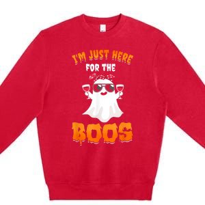 Im Just Here For The Boos Funny Halloween Premium Crewneck Sweatshirt