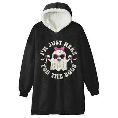 IM Just Here For The Boos Halloween Drinking Party Funny Hooded Wearable Blanket