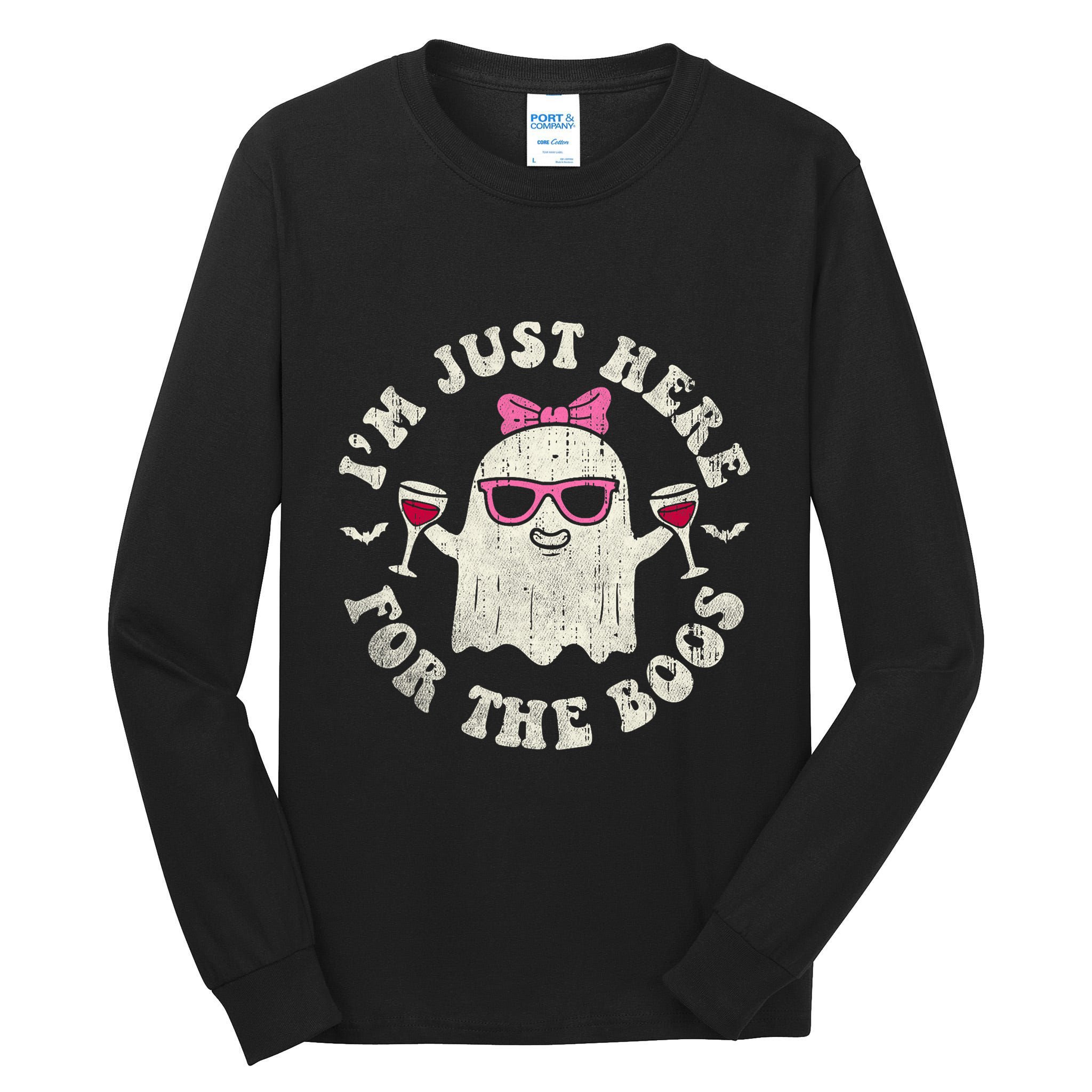 IM Just Here For The Boos Halloween Drinking Party Funny Tall Long Sleeve T-Shirt