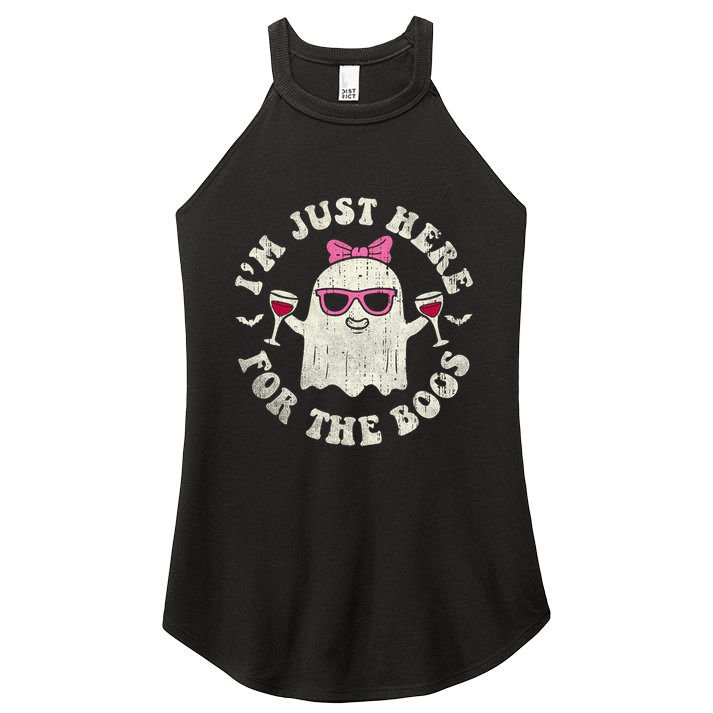 IM Just Here For The Boos Halloween Drinking Party Funny Women's Perfect Tri Rocker Tank