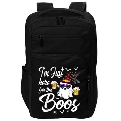 Im Just Here For The Boos Beer Halloween Boo Ghost Impact Tech Backpack