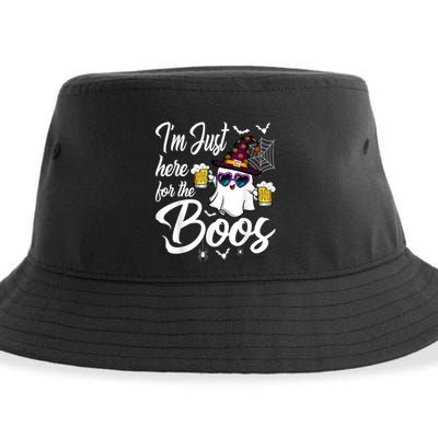 Im Just Here For The Boos Beer Halloween Boo Ghost Sustainable Bucket Hat
