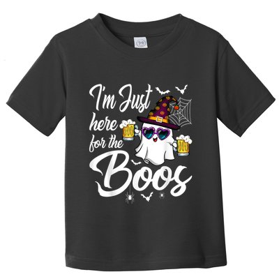 Im Just Here For The Boos Beer Halloween Boo Ghost Toddler T-Shirt