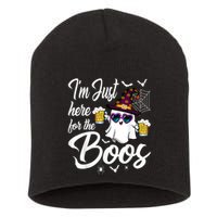 Im Just Here For The Boos Beer Halloween Boo Ghost Short Acrylic Beanie