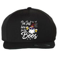 Im Just Here For The Boos Beer Halloween Boo Ghost Wool Snapback Cap