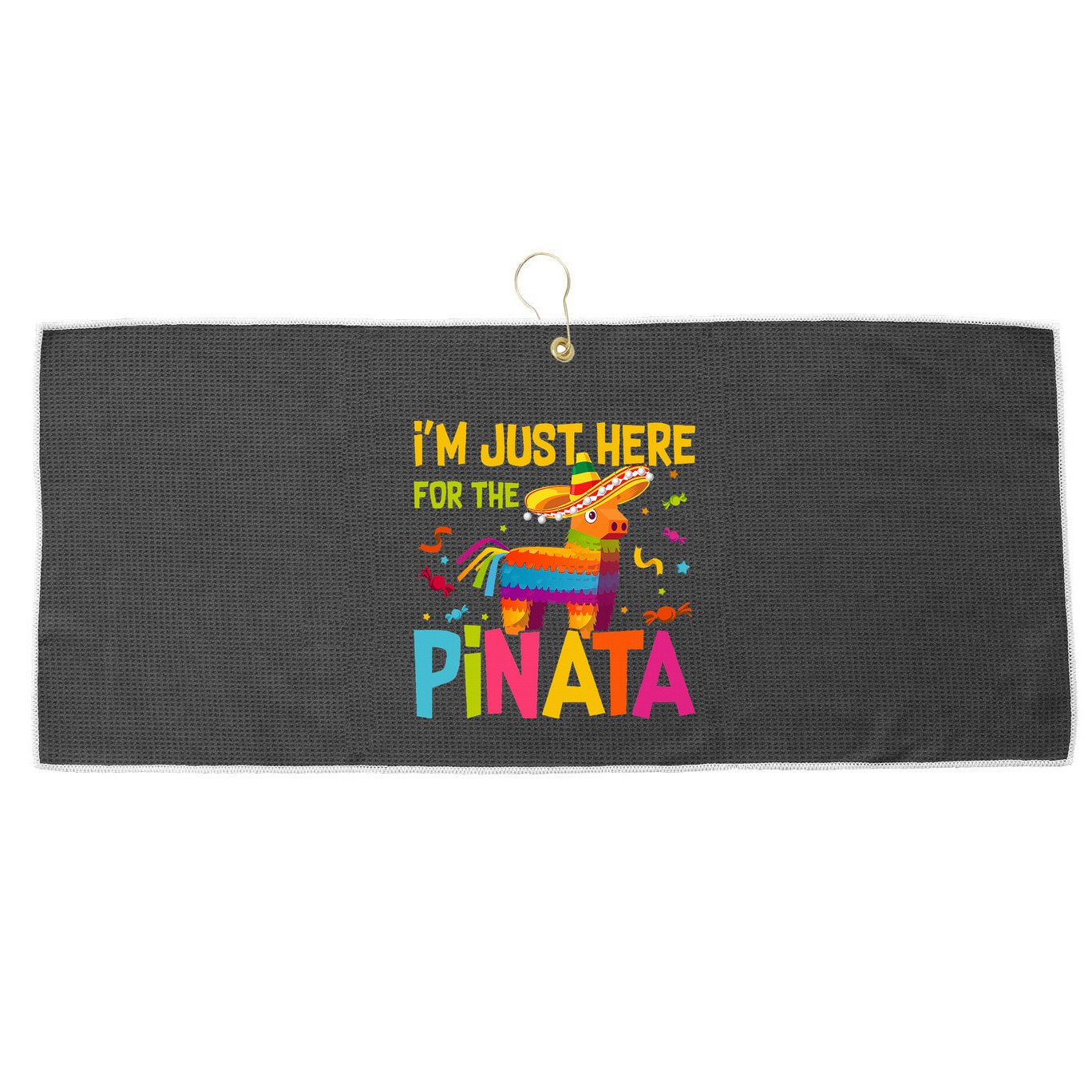IM Just Here For The Pinata Large Microfiber Waffle Golf Towel