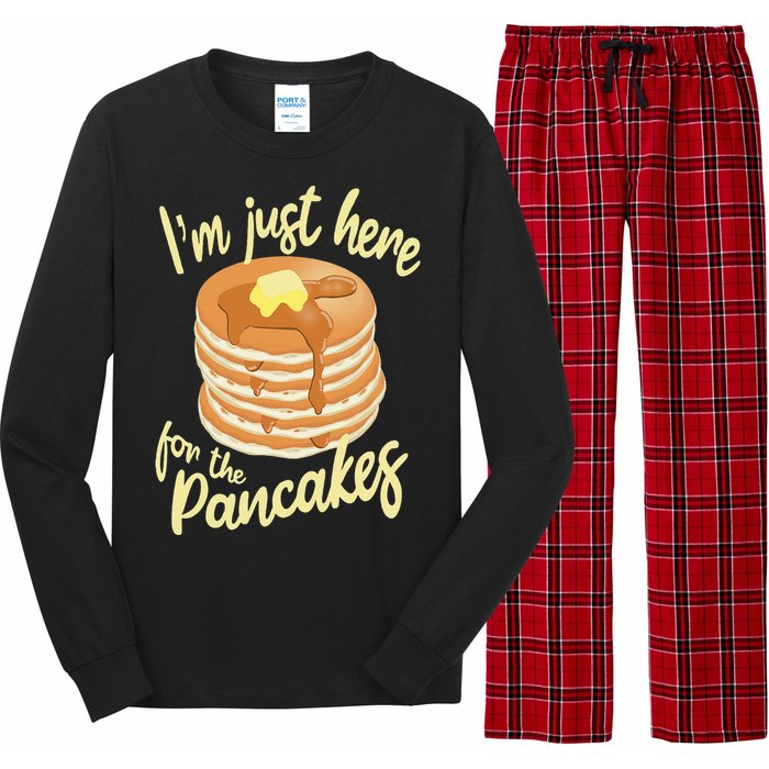 IM Just Here For The Pancakes Long Sleeve Pajama Set