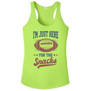 IM Just Here For The Snacks Funny Fantasy Football League Ladies PosiCharge Competitor Racerback Tank