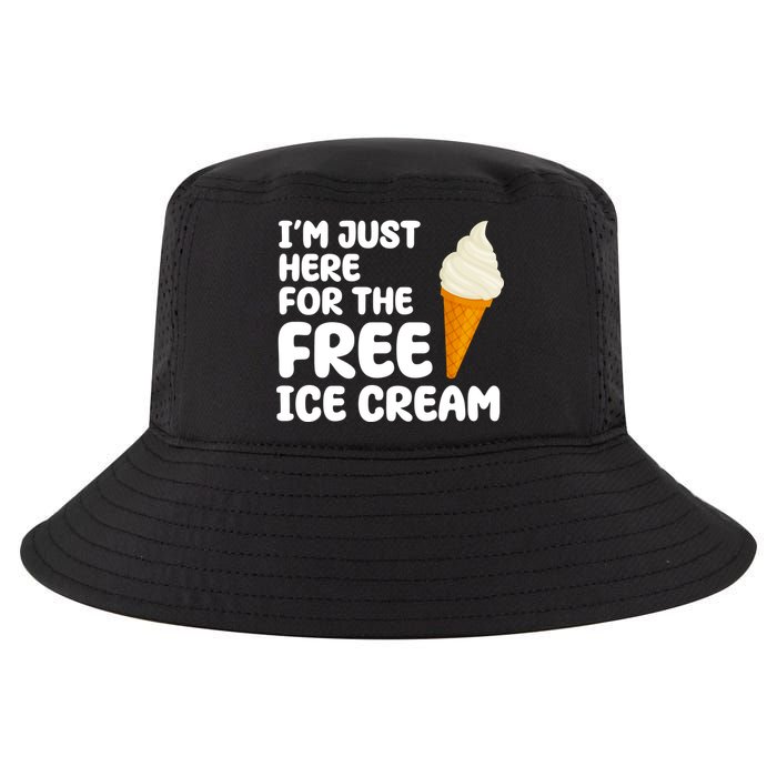I'm Just Here For The Free Ice Cream Funny Cool Comfort Performance Bucket Hat